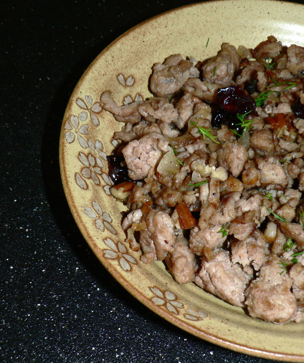 Ground turkey and cranberries