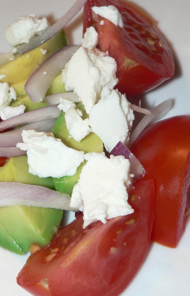 Avocado, Goat Cheese and Tomato Salads