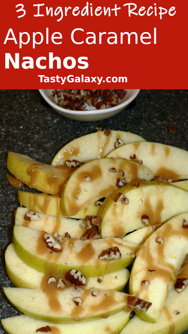 Caramel Apple Nachos Served on a Cutting Board