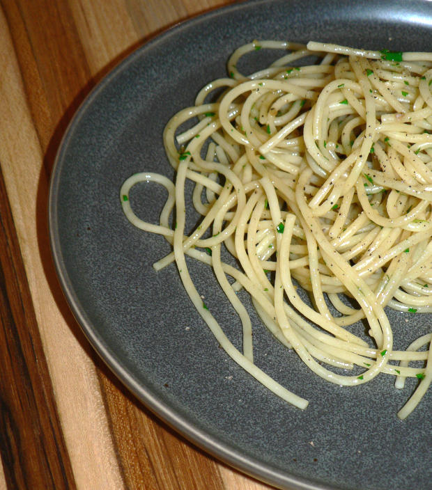 Aglio e Olio on a Plate