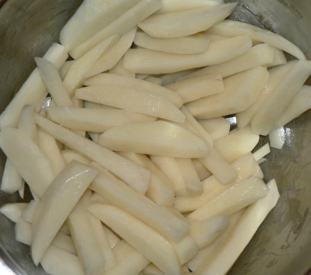 Raw French Fries in a bowl