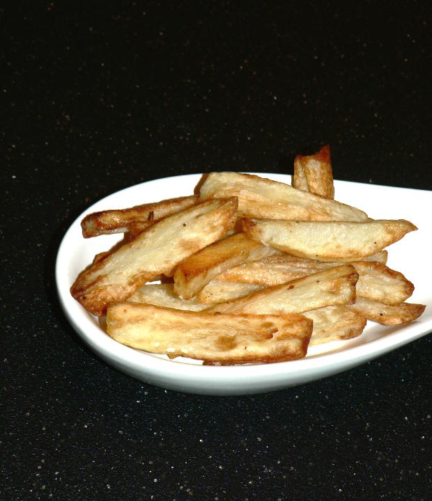 Air Fryer French Fries on a small white plate