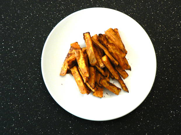 Air Fryer Fries on a White Plate