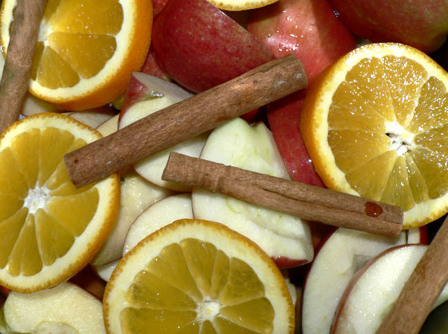 Fruits and Cinnamon Sticks
