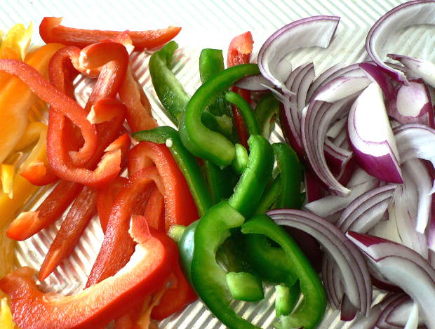 Bell Peppers and Onions for Chicken Fajitas