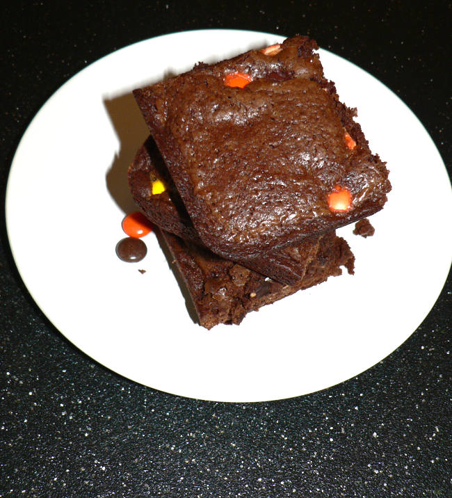 Halloween Brownies on a white plate