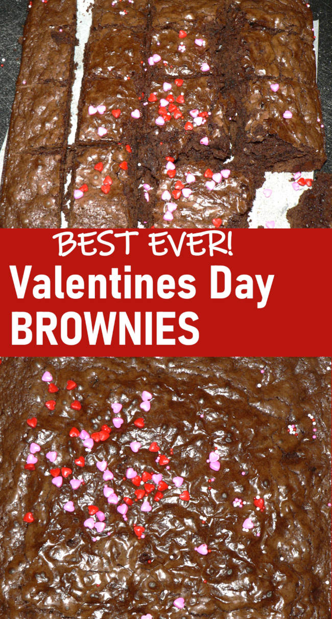 Chocolate Brownies with Valentines Day Sprinkles