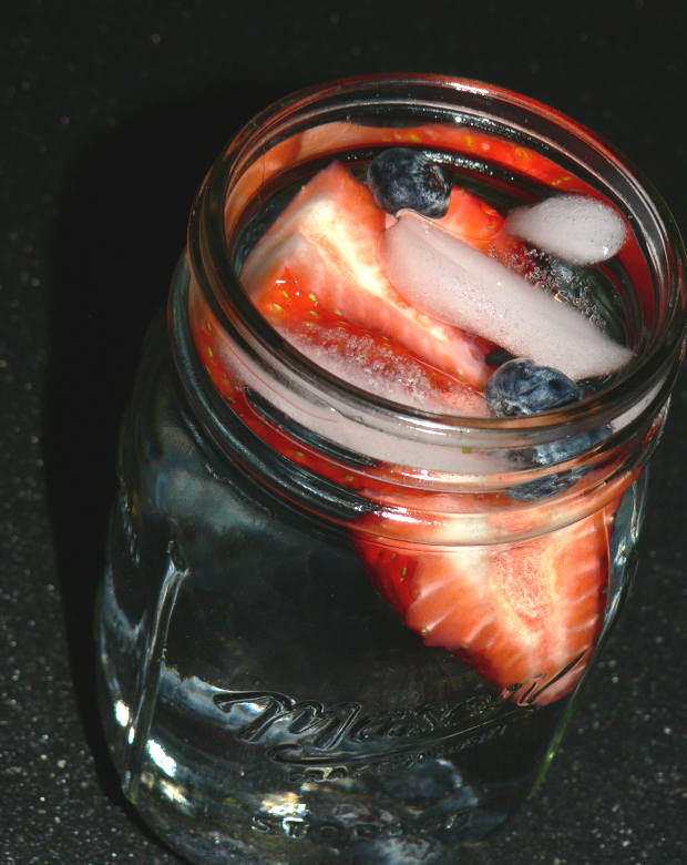 Blueberry Infused Water in a Jar