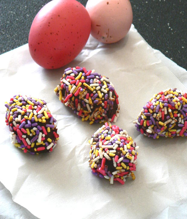 Easter Truffles on Parchment Paper