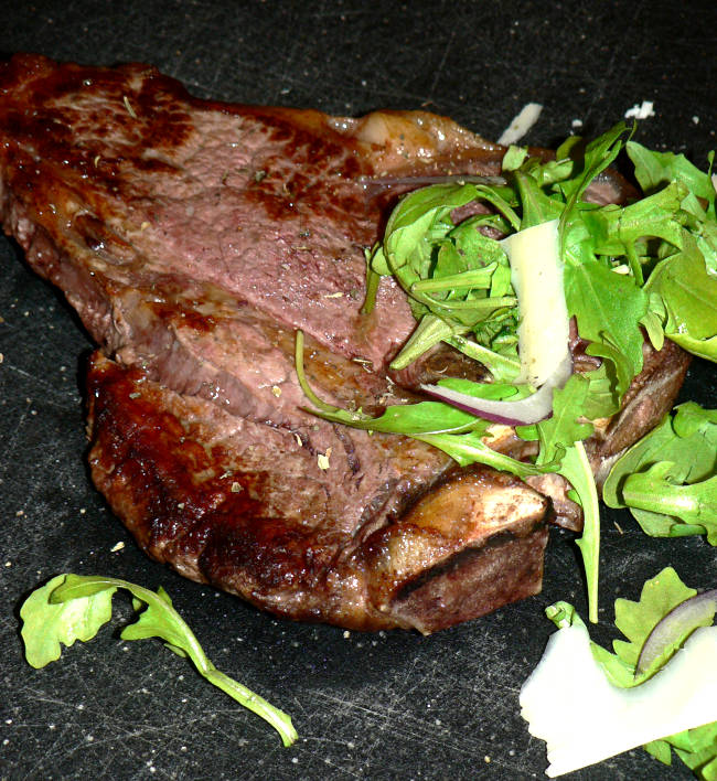 T-bone Steak with Salad