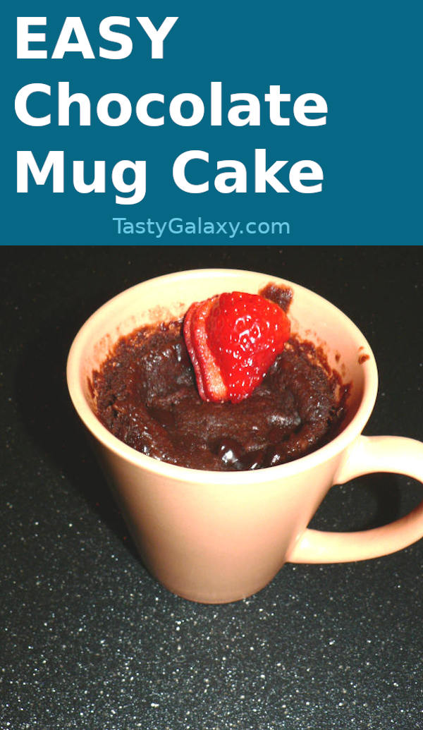 Chocolate mug cake in an orange mug