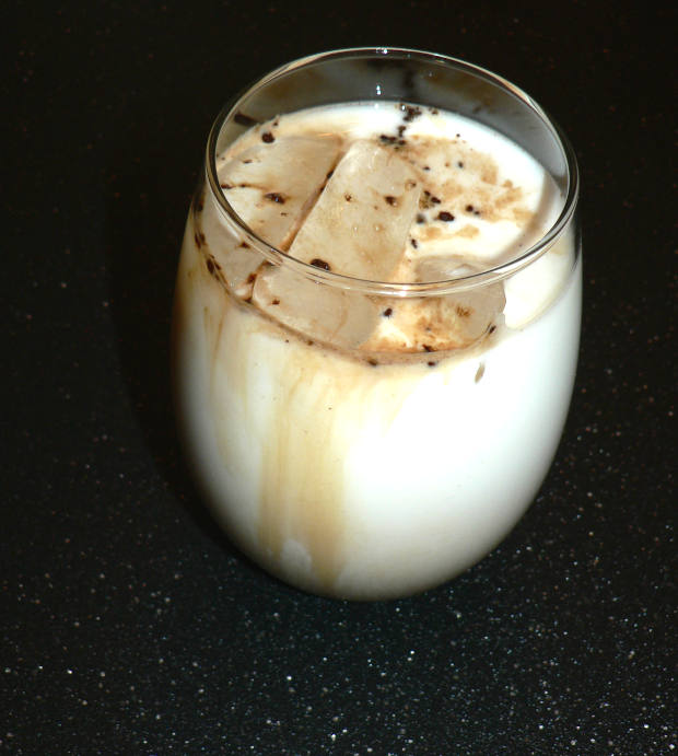 Ice and Milk in a Glass