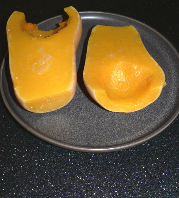 Cooked Butternut Squash on a Grey Plate