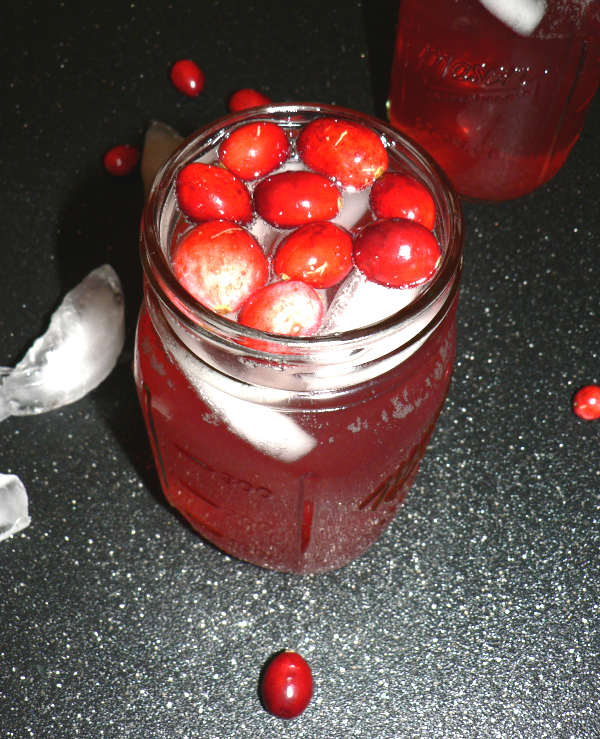 Cranberry Water in a Jar