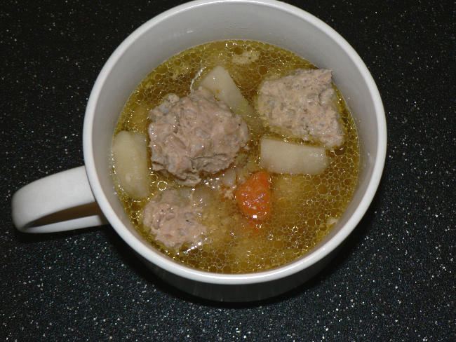 IP Turkey Meatball Soup in a Bowl