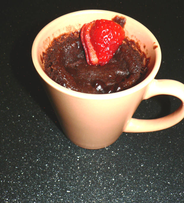 Chocolate Cake in Orange Mug