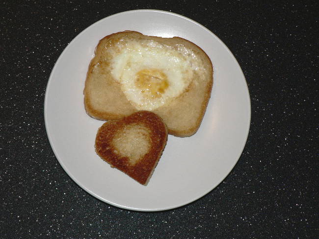 Easy Valentines Egg in the Hole Breakfast