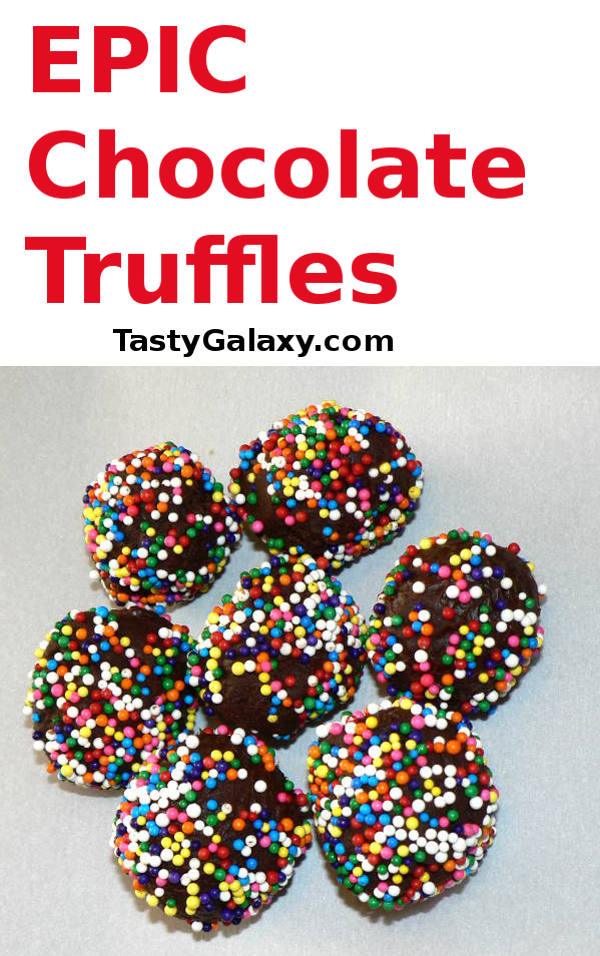 This Easy Chocolate Truffles Recipe is a perfect simple gourmet dessert to make. These truffles make a perfect Valentines Day dessert and gift! #chocolate #dessert #dessertrecipes #recipe #cooking #vegetarian #valentines #valentinesday #gifts