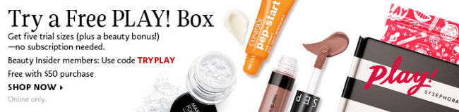 Sephora Promo Code, try Sephora Play Box for FREE