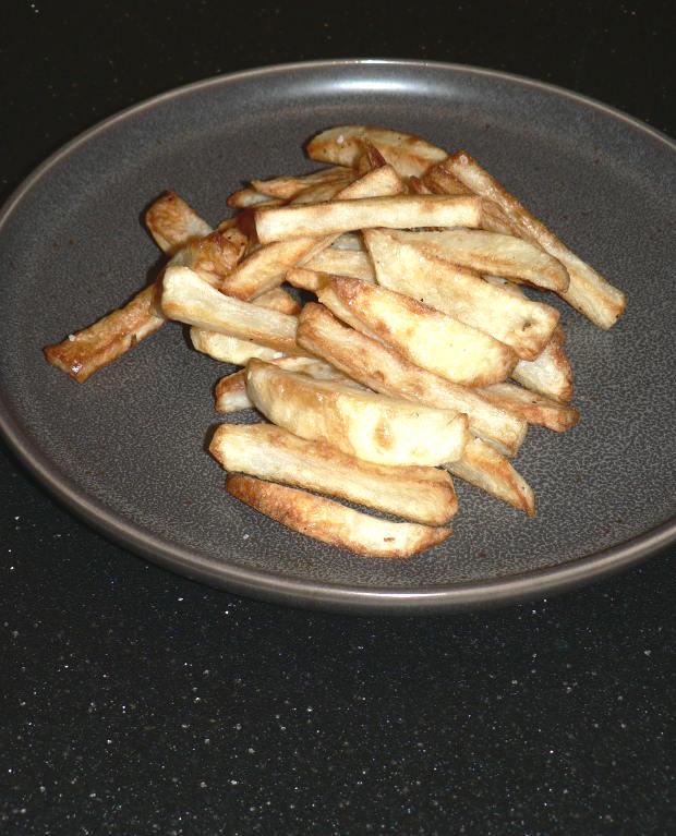 Air Fryer French Fries on a grey plate