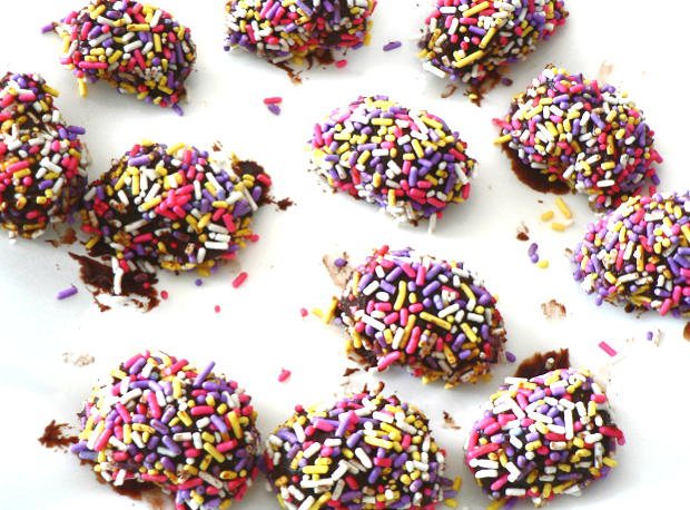 Easter Chocolate Truffles on Parchment Paper