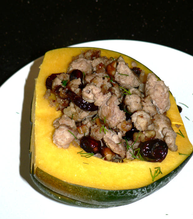 Ground Turkey Stuffed Acorn Squash