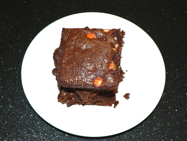 Halloween Brownies with Reeses Pieces