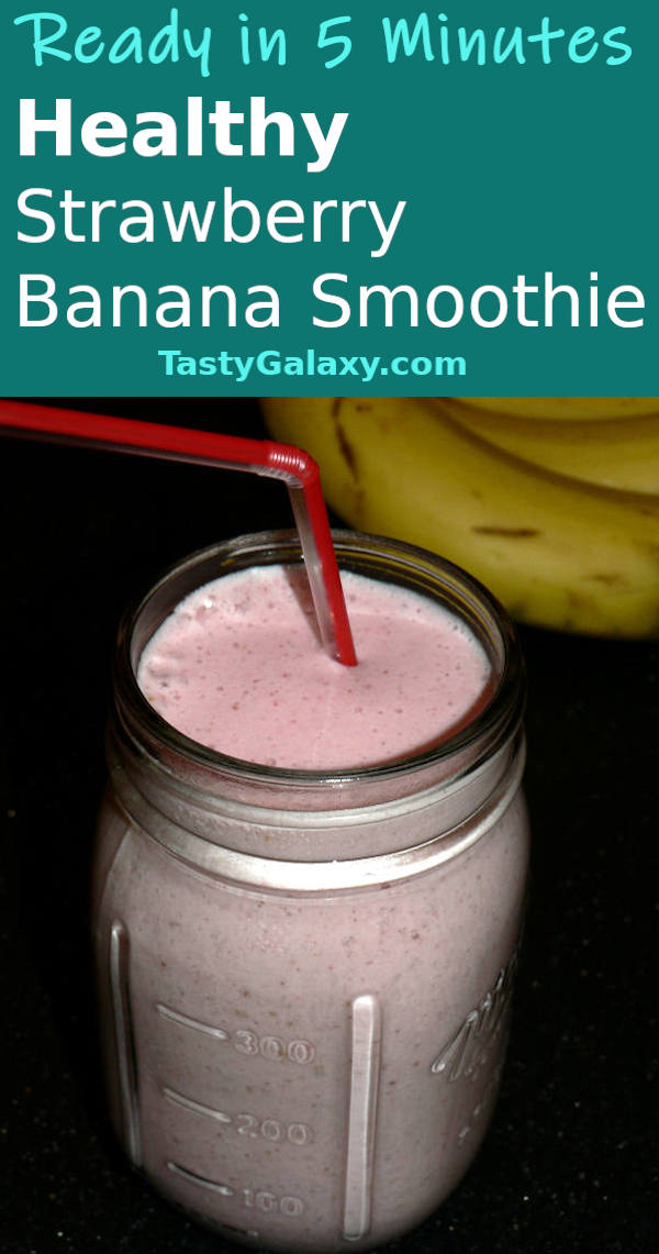 Strawberry Banana Smoothie with a Straw