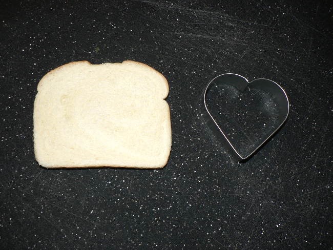 Piece of Bread and Heart Cookie Cutter