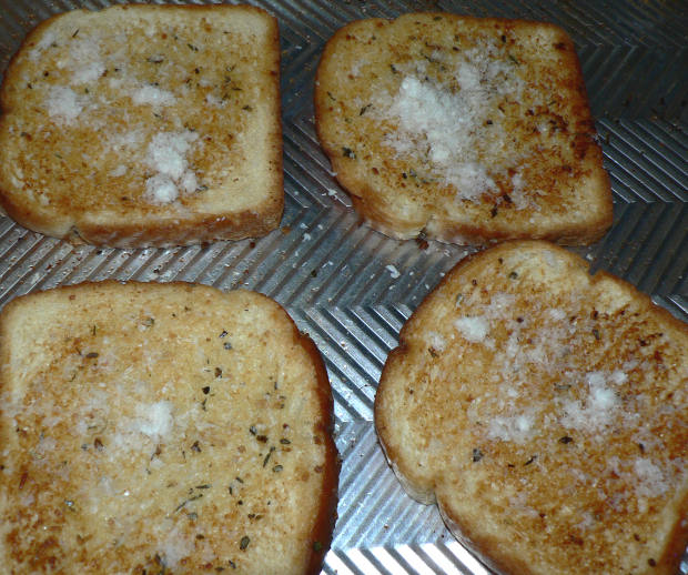 Garlic Bread on a Baking Sheet