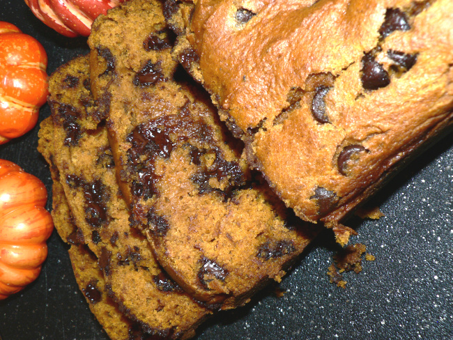 Slices of Pumpkin Bread on a Cutting Board