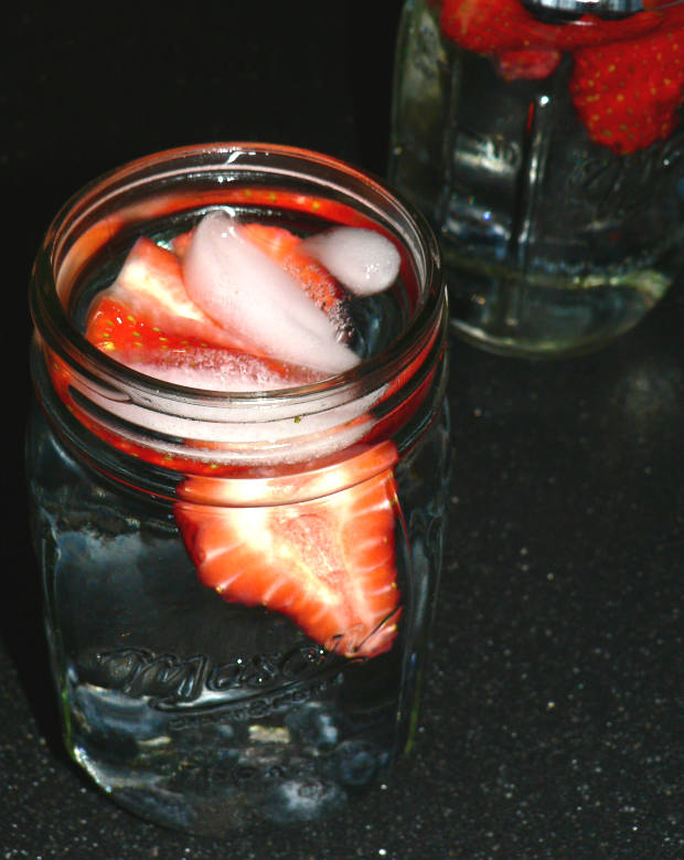 Berry Infused Water in a Mason Jar