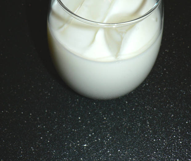 Ice and Milk in a Glass