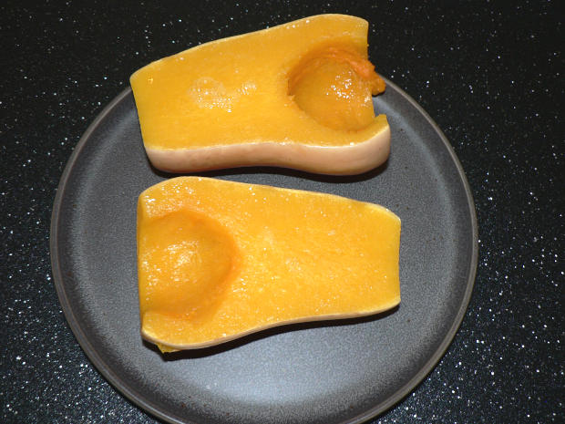 Two Halves of Cooked Butter nut Squash