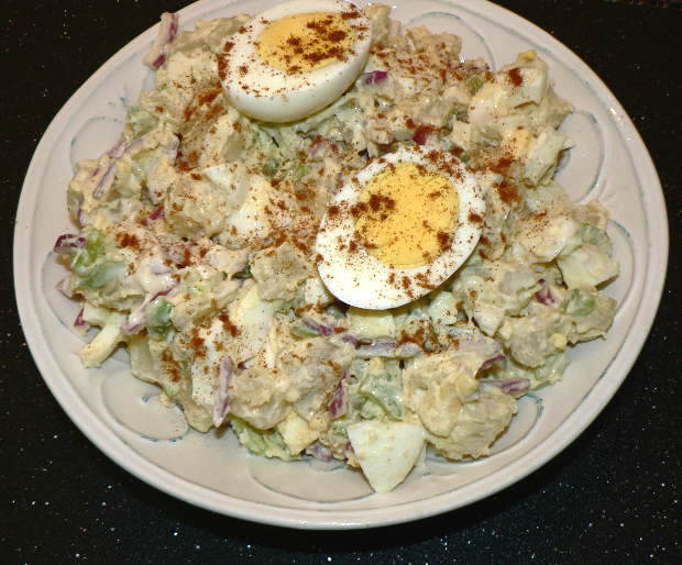 Instant Pot Potato Salad Recipe is the easiest IP potato salad recipe you will ever make! Just chop the remaining ingredients and make the dressing, while you are cooking potatoes and eggs and your salad is ready #healthy #healthyrecipes #healthyfood #healthyeating #cooking #food #recipes #vegetarian #vegetarianrecipes #vegetables #glutenfree #glutenfreerecipes #dairyfree #sidedish #salads