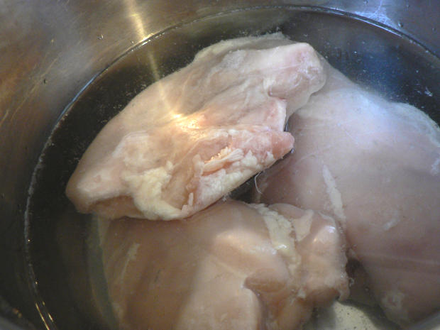 Frozen chicken in Instant Pot with water