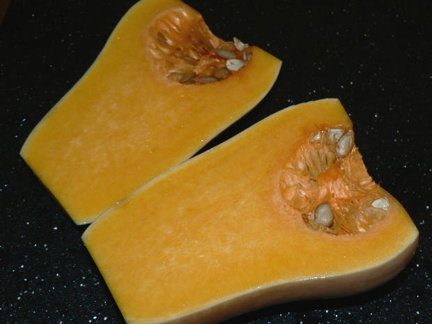 Butternut Squash Cut Into Halves