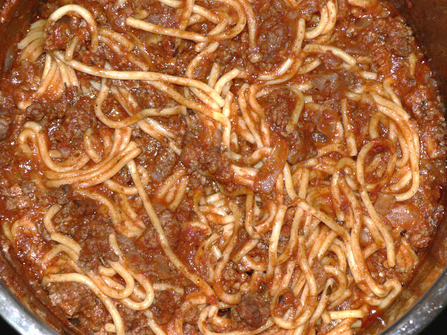Instant Pot Spaghetti Sauce inside the Instapot