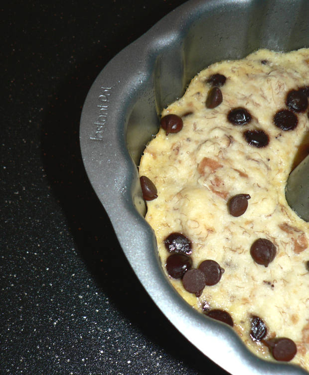 Banana Bread Pudding in a Cake Pan