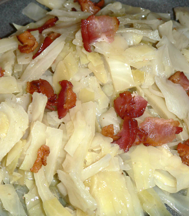 IP Fried Cabbage Bacon
