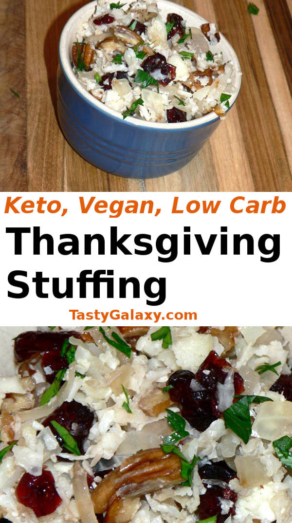 Cauliflower Rice Thanksgiving Stuffing - Keto, Low Carb, Vegan