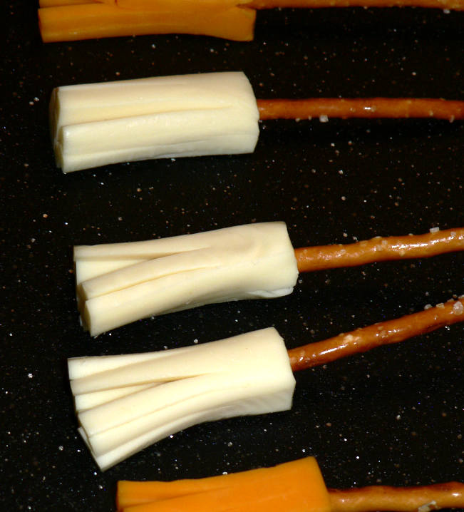 Witches Broomsticks on a cutting board
