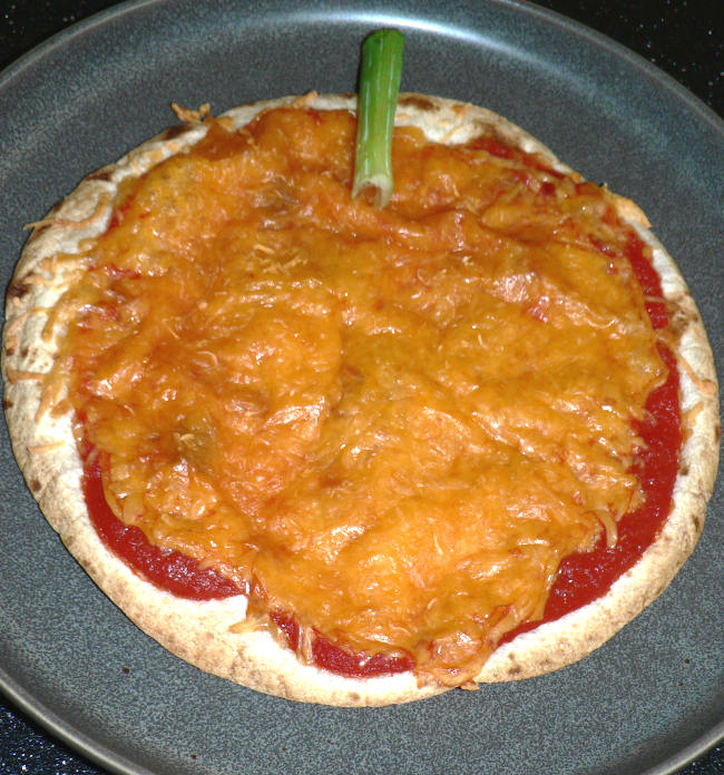 Pumpkin pizza on a plate