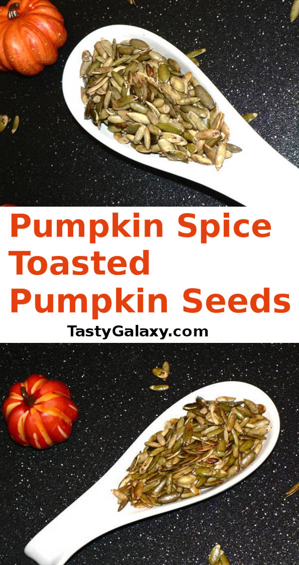 A perfect fall snack, these Pumpkin Spice Toasted Pepitas are vegetarian, low carb and Keto compliant. Find out how to make this delicious 5 minute fall appetizer #healthy #healthyrecipes #healthyfood #healthyeating #cooking #food #recipes #vegetarian #vegetarianrecipes #glutenfree #glutenfreerecipes #sidedish #halloween #halloweensnacks #snacks #ketodiet #ketorecipes #lowcarb #lowcarbdiet #lowcarbrecipes
