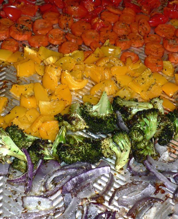 Keto Rainbow Oven Roasted Vegetables
