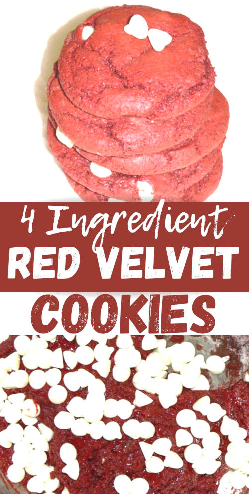 4 Ingredient Red Velvet Cookies from Cake Mix