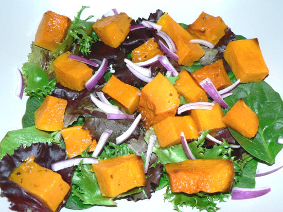 Onions, Lettuce, Butternut Squash in a Bowl