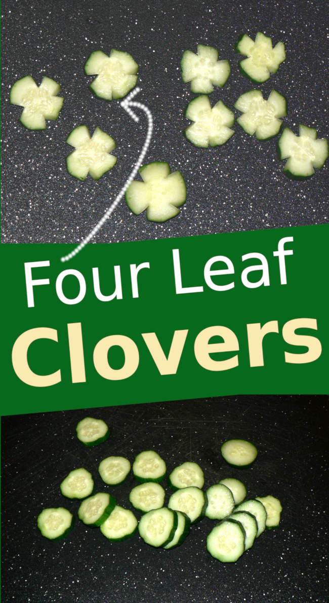 Four Leaf Clovers made out of cucumbers