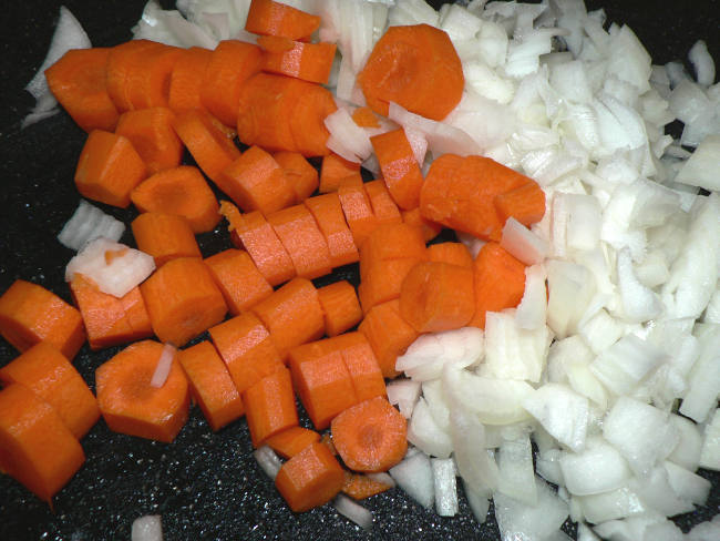 Onions and Carrots for IP Turkey Meatball Soup