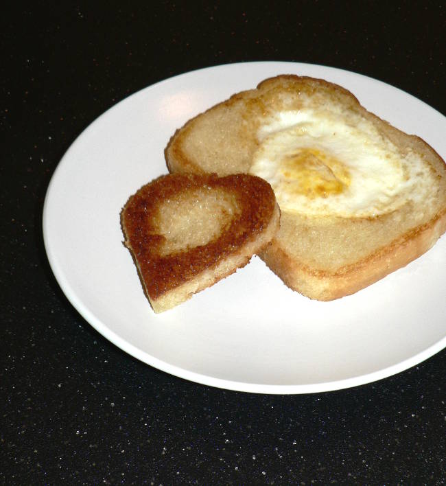 Easy Valentines Egg in the Hole Breakfast